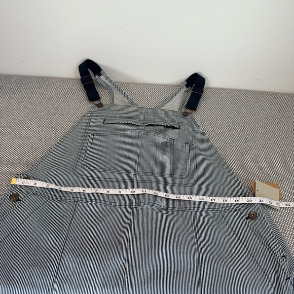 Duluth Trading Bibs Railroad Pin Stripe Rootstock Gardening Shorts Overalls XL - Picture 10 of 13